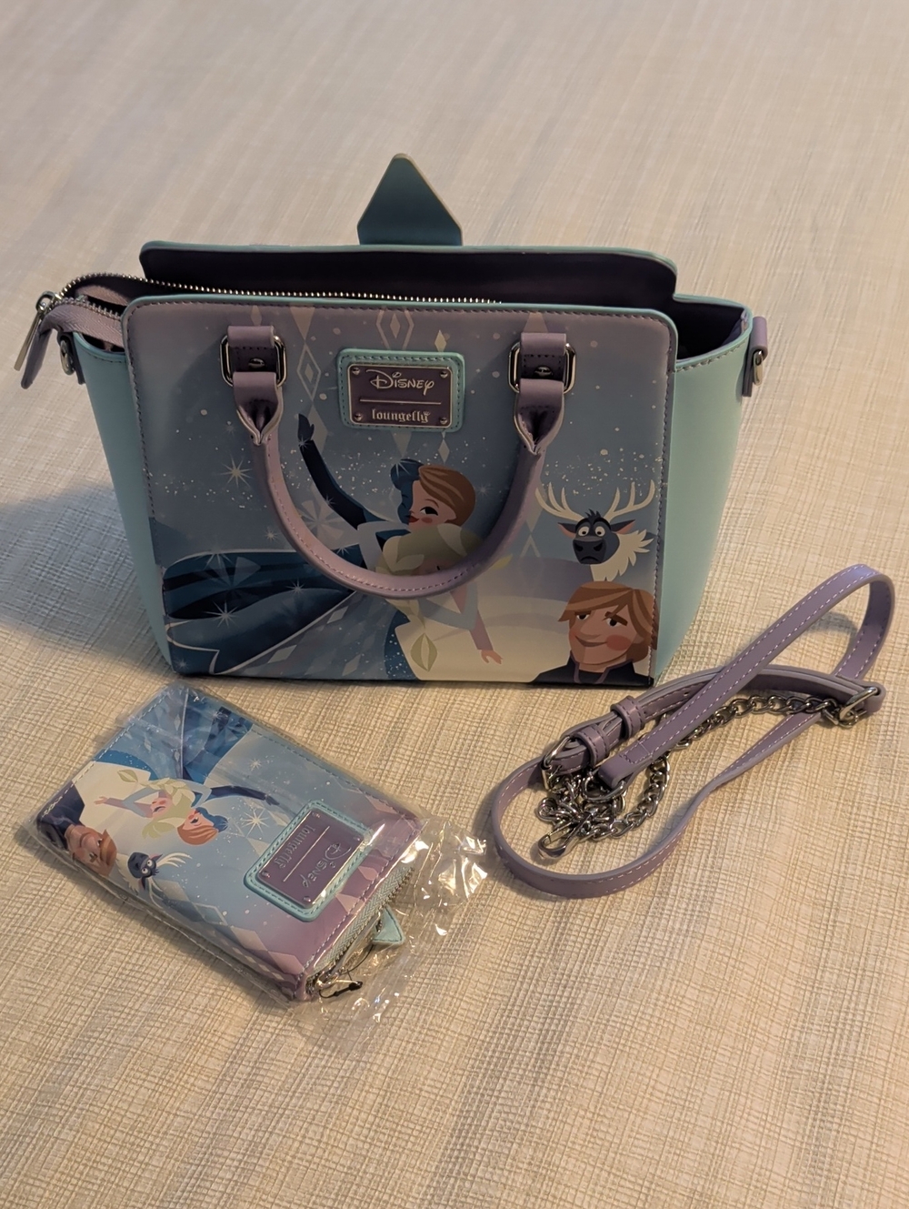 Loungefly Disney Frozen II Pastel Lavender Mini Satchel And Wallet